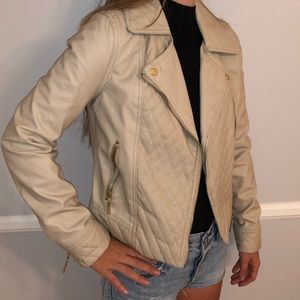 Cream leather jacket